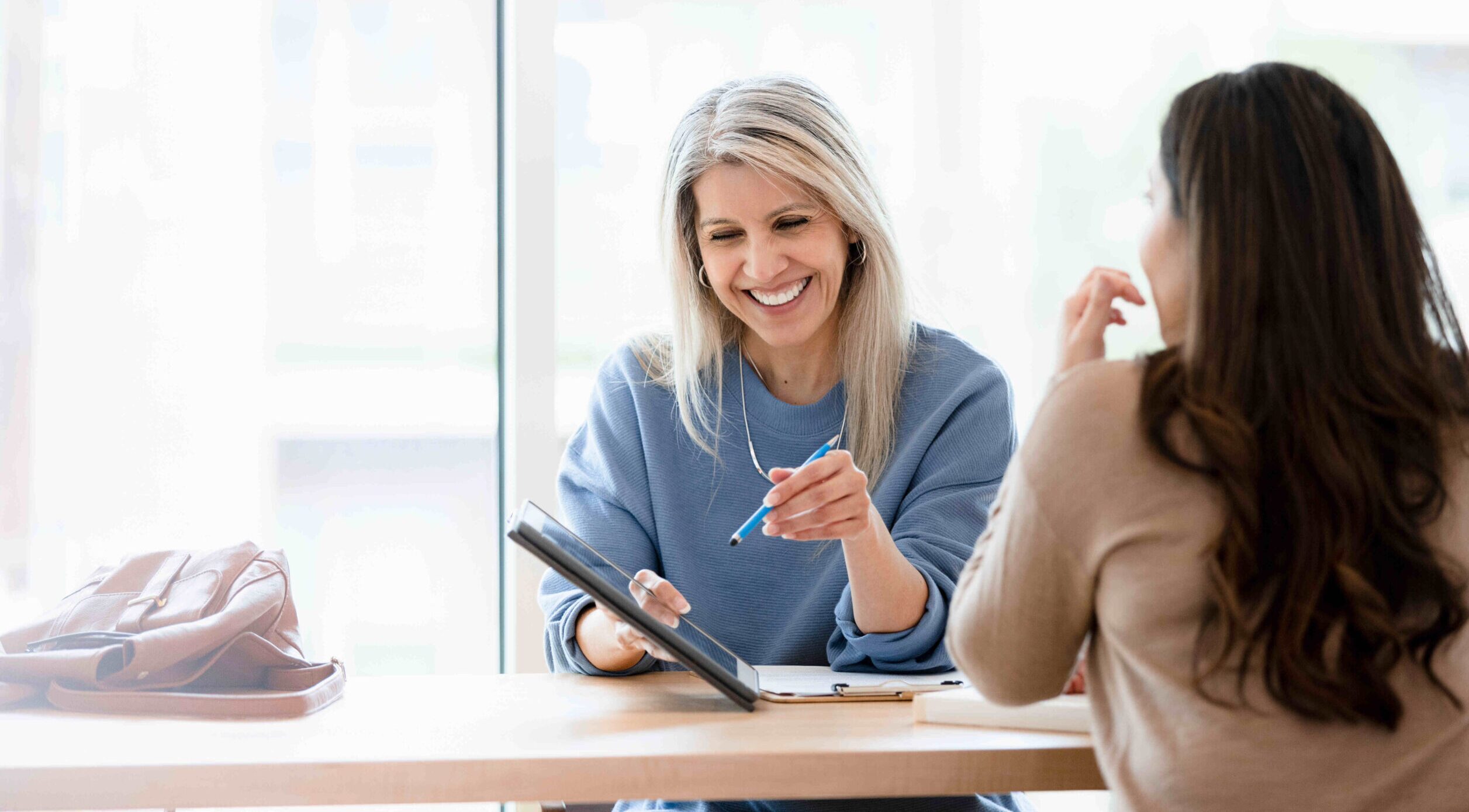 Health professional consult with patient