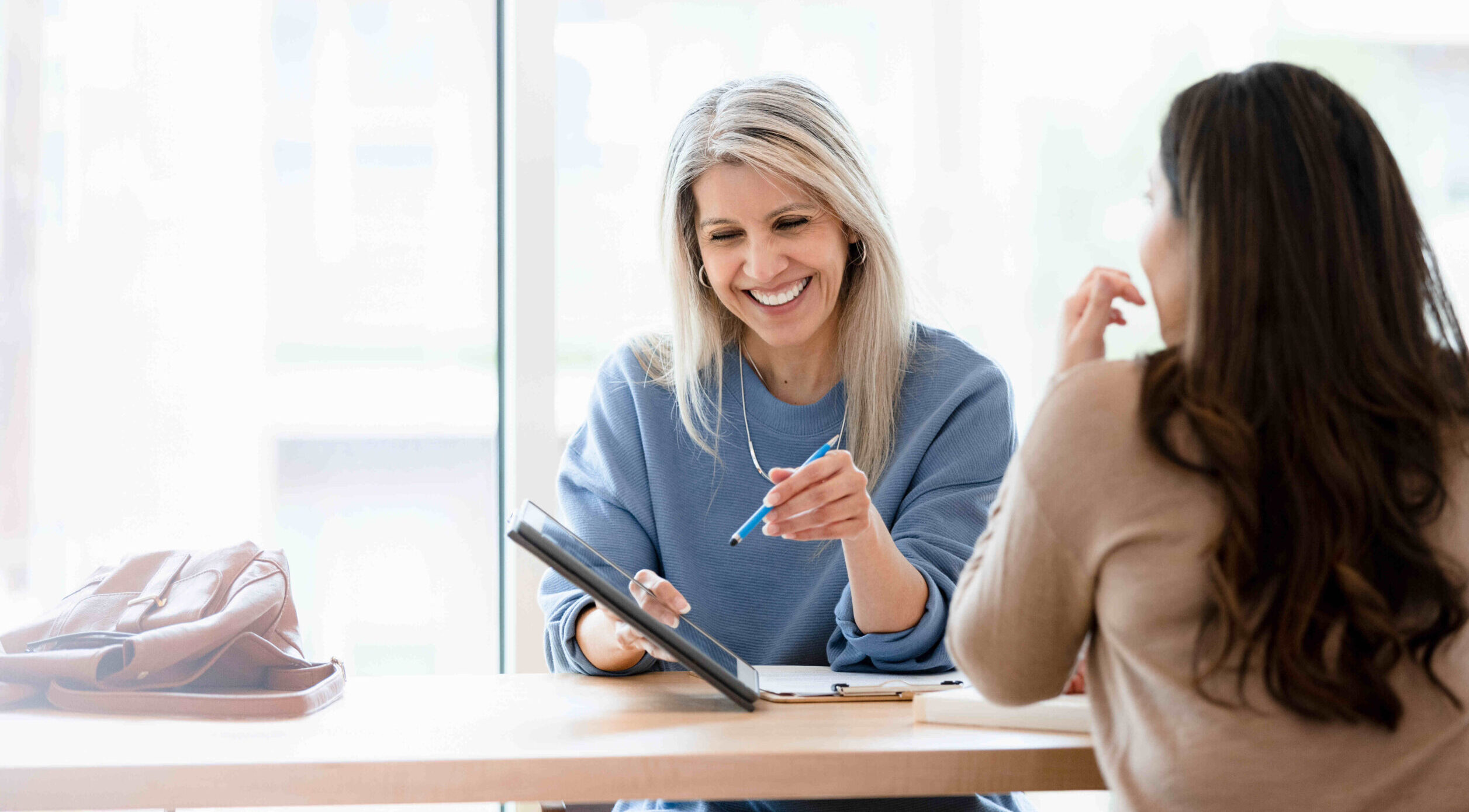 Health professional consult with patient
