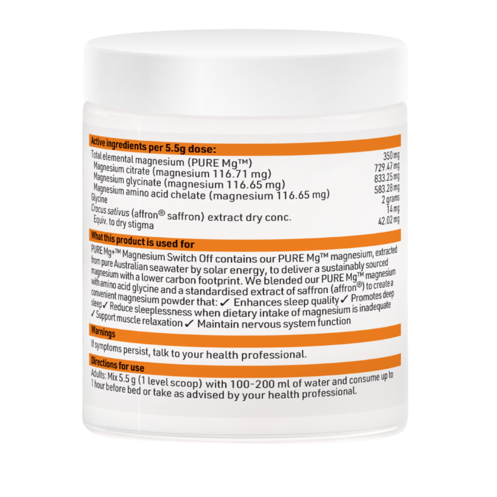 PURE Mg+ Magnesium Switch Off with affron saffron